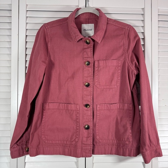 Madewell Garment-Dyed Ashwood Chore Coat Blazer Jacket Vintage Quartz Size Small - Picture 6 of 8